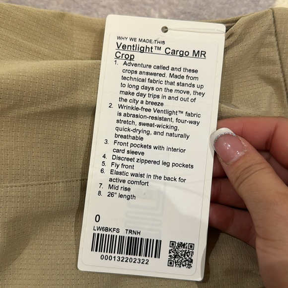 Lululemon Ventlight Cargo Crop Pant, size 0, Color: Trench - Picture 5 of 5